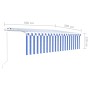 Toldo retráctil automático con persiana azul y blanco 5x3 m de vidaXL, Toldos - Ref: Foro24-3069346, Precio: 533,65 €, Descue...