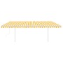 Toldo retráctil automático con postes amarillo y blanco 5x3 m de vidaXL, Toldos - Ref: Foro24-3069988, Precio: 587,50 €, Desc...