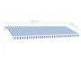 Toldo de pie automático azul y blanco 500x300 cm de vidaXL, Toldos - Ref: Foro24-3069586, Precio: 612,47 €, Descuento: %