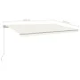 Toldo retráctil automático con postes crema 5x3 m de vidaXL, Toldos - Ref: Foro24-3069987, Precio: 581,08 €, Descuento: %