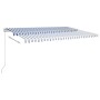 Toldo manual retráctil con postes azul y blanco 5x3 m de vidaXL, Toldos - Ref: Foro24-3069986, Precio: 591,54 €, Descuento: %