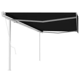 Toldo retráctil automático con postes gris antracita 5x3 m de vidaXL, Toldos - Ref: Foro24-3069989, Precio: 570,88 €, Descuen...