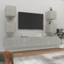Set de muebles de TV 6 pzas madera contrachapada gris hormigón en Muebles TV | Comprar online en Foru.es