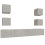 Set de muebles de TV 6 pzas madera contrachapada gris hormigón en Muebles TV | Comprar online en Foru.es