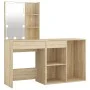 Tocador con LED y armario madera contrachapada roble Sonoma de vidaXL, Tocadores para dormitorios - Ref: Foro24-3082020, Prec...