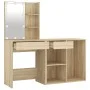 Tocador con LED y armario madera contrachapada roble Sonoma de vidaXL, Tocadores para dormitorios - Ref: Foro24-3082020, Prec...