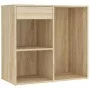 Tocador con LED y armario madera contrachapada roble Sonoma de vidaXL, Tocadores para dormitorios - Ref: Foro24-3082020, Prec...