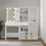 Tocador con LED y 2 armarios madera contrachapada blanco de vidaXL, Tocadores para dormitorios - Ref: Foro24-3082026, Precio:...
