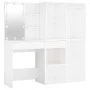 Tocador con LED y 2 armarios madera contrachapada blanco de vidaXL, Tocadores para dormitorios - Ref: Foro24-3082026, Precio:...