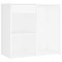 Tocador con LED y 2 armarios madera contrachapada blanco de vidaXL, Tocadores para dormitorios - Ref: Foro24-3082026, Precio:...