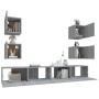 Set de muebles para TV 6 pzas madera contrachapada gris Sonoma en Muebles TV | Comprar online en Foru.es
