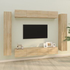 Set de muebles para TV 8 pzas madera contrachapada roble Sonoma en Muebles TV | Comprar online en Foru.es