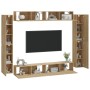 Set de muebles para TV 8 pzas madera contrachapada roble Sonoma en Muebles TV | Comprar online en Foru.es