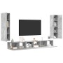 Set de muebles de TV 7 pzas madera contrachapada gris hormigón en Muebles TV | Comprar online en Foru.es
