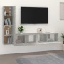 Set de muebles de TV 4 pzas madera contrachapada gris hormigón en Muebles TV | Comprar online en Foru.es