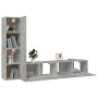 Set de muebles de TV 4 pzas madera contrachapada gris hormigón en Muebles TV | Comprar online en Foru.es