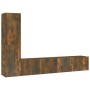 Set de muebles de TV 4 pzas madera contrachapada roble ahumado en Muebles TV | Comprar online en Foru.es
