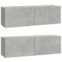 Set de muebles de TV 3 pzas madera contrachapada gris hormigón en Muebles TV | Comprar online en Foru.es