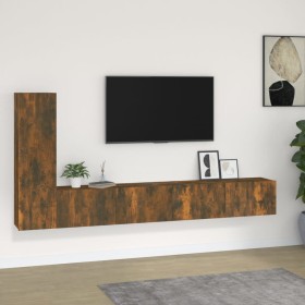 Set de muebles de TV 3 pzas madera contrachapada roble ahumado en Muebles TV | Comprar online en Foru.es