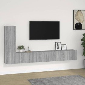 Set de muebles para TV 3 pzas madera contrachapada gris Sonoma en Muebles TV | Comprar online en Foru.es