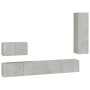 Set de muebles de TV 4 pzas madera contrachapada gris hormigón en Muebles TV | Comprar online en Foru.es