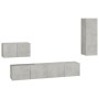 Set de muebles de TV 4 pzas madera contrachapada gris hormigón en Muebles TV | Comprar online en Foru.es