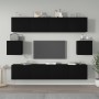 Set de muebles para TV 6 piezas madera contrachapada negro en Muebles TV | Comprar online en Foru.es