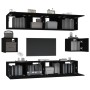 Set de muebles para TV 6 piezas madera contrachapada negro en Muebles TV | Comprar online en Foru.es