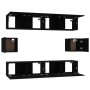 Set de muebles para TV 6 piezas madera contrachapada negro en Muebles TV | Comprar online en Foru.es