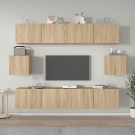 Set de muebles para TV 6 pzas madera contrachapada roble sonoma en Muebles TV | Comprar online en Foru.es