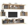 Set de muebles para TV 6 pzas madera contrachapada roble sonoma en Muebles TV | Comprar online en Foru.es