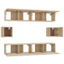 Set de muebles para TV 6 pzas madera contrachapada roble sonoma en Muebles TV | Comprar online en Foru.es