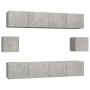 Set de muebles de TV 6 pzas madera contrachapada gris hormigón en Muebles TV | Comprar online en Foru.es