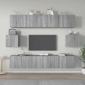 Set de muebles para TV 6 pzas madera contrachapada gris Sonoma en Muebles TV | Comprar online en Foru.es
