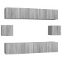 Set de muebles para TV 6 pzas madera contrachapada gris Sonoma en Muebles TV | Comprar online en Foru.es