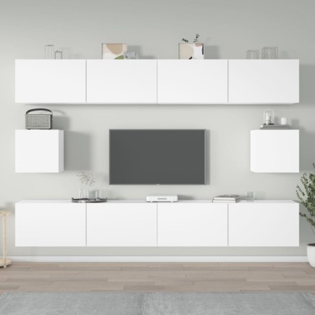 Set de muebles para TV 6 piezas madera contrachapada blanco en Muebles TV | Comprar online en Foru.es
