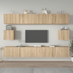 Set de muebles para TV 6 pzas madera contrachapada roble sonoma en Muebles TV | Comprar online en Foru.es