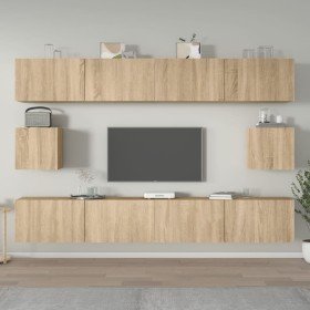 Set de muebles para TV 6 pzas madera contrachapada roble sonoma en Muebles TV | Comprar online en Foru.es