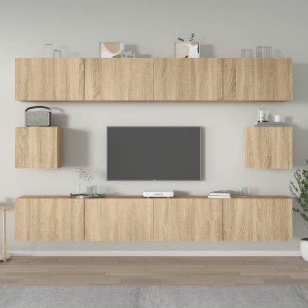 Set de muebles para TV 6 pzas madera contrachapada roble sonoma en Muebles TV | Comprar online en Foru.es