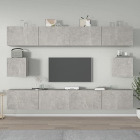 Set de muebles de TV 6 pzas madera contrachapada gris hormigón en Muebles TV | Comprar online en Foru.es