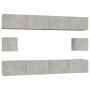 Set de muebles de TV 6 pzas madera contrachapada gris hormigón en Muebles TV | Comprar online en Foru.es