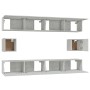 Set de muebles de TV 6 pzas madera contrachapada gris hormigón en Muebles TV | Comprar online en Foru.es
