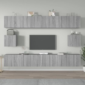 Set de muebles para TV 6 pzas madera contrachapada gris Sonoma en Muebles TV | Comprar online en Foru.es