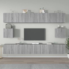 Set de muebles para TV 6 pzas madera contrachapada gris Sonoma en Muebles TV | Comprar online en Foru.es