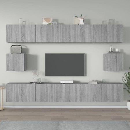 Set de muebles para TV 6 pzas madera contrachapada gris Sonoma en Muebles TV | Comprar online en Foru.es