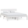 Estructura de cama de madera maciza de pino blanco 160x200 cm de vidaXL, Camas y somieres - Ref: Foro24-810158, Precio: 150,0...