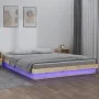 Estructura de cama con LED madera maciza 140x190 cm de vidaXL, Camas y somieres - Ref: Foro24-820017, Precio: 166,93 €, Descu...