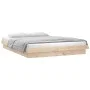 Estructura de cama con LED madera maciza 140x190 cm de vidaXL, Camas y somieres - Ref: Foro24-820017, Precio: 166,93 €, Descu...