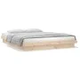 Estructura de cama con LED madera maciza 140x190 cm de vidaXL, Camas y somieres - Ref: Foro24-820017, Precio: 166,93 €, Descu...