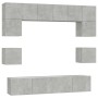 Set de muebles de TV 8 pzas madera contrachapada gris hormigón en Muebles TV | Comprar online en Foru.es